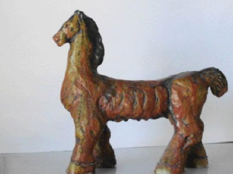 Cavallo, anni 70. Ceramica, cm. h25