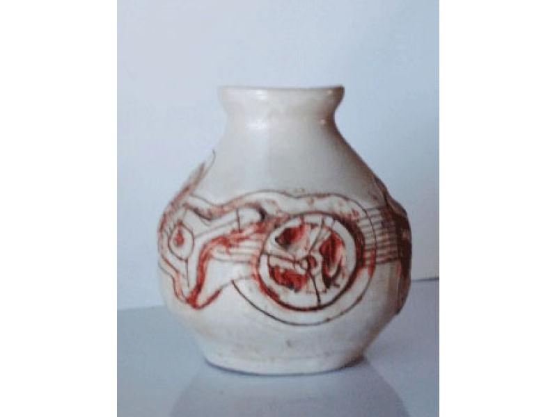 Vaso, anni 70. Ceramica, cm. h22