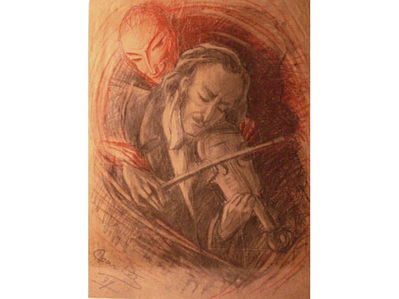 Il trillo del diavolo, 1939. Matita e pastello su carta, cm. 50x37,3