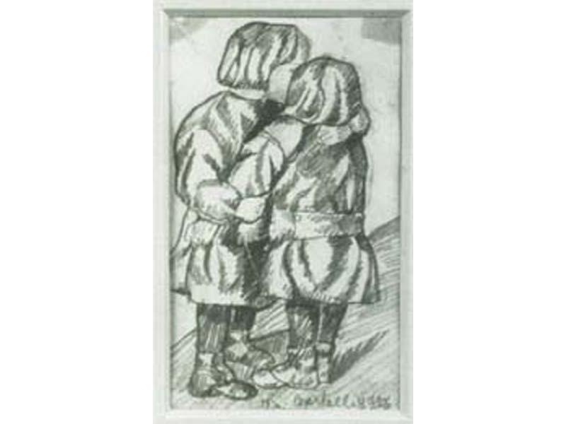 Il bacio, 1926, <br>matita su carta, mm. 150x85