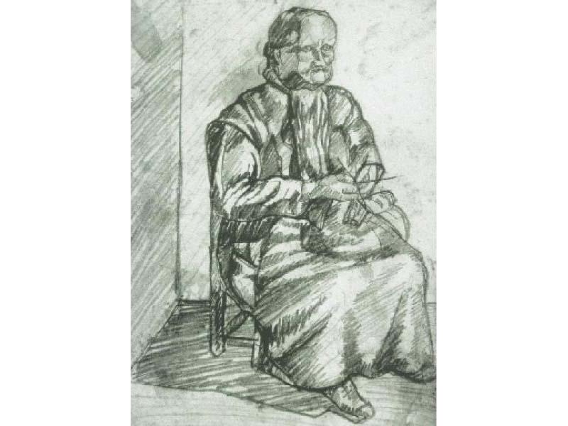 Nonna Carlotta,1915 c.,<br> matita su carta, mm. 174x125