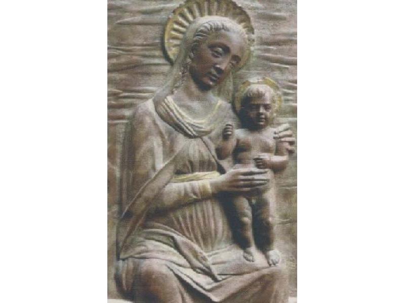 Madonna col Bambino, terracotta patinata, chiesa S. Pietro, Porto di Mezzo, Lastra a Signa
