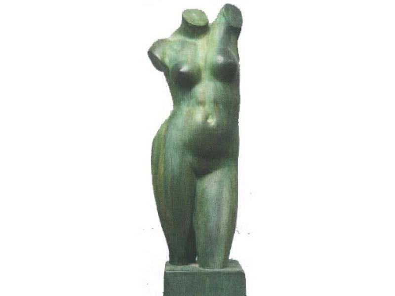 Torso di Venere (Omaggio a Maillol), 1955 c., terracotta bronzata verde, cm. 51