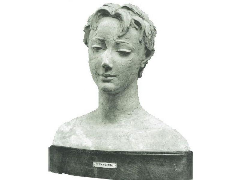 Testa di donna, 1960 c., terracotta