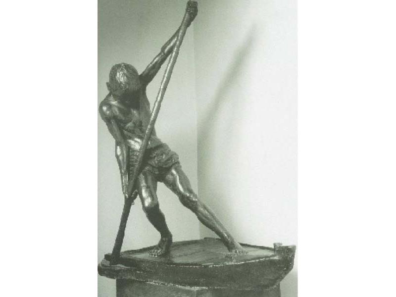 Contro corrente  (Piccolo barcaiolo) 1921, gesso, cm. 159