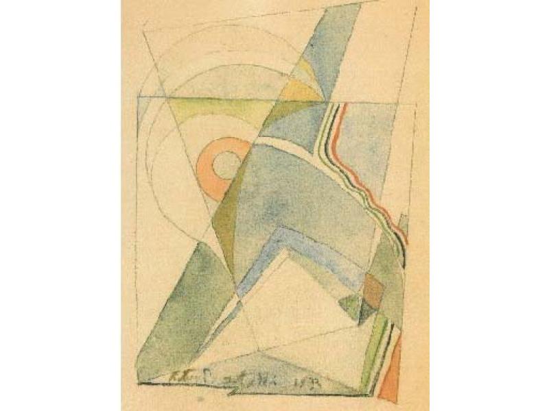 Spiralata, 1933,<br> tecnica mista su carta, mm. 215x152
