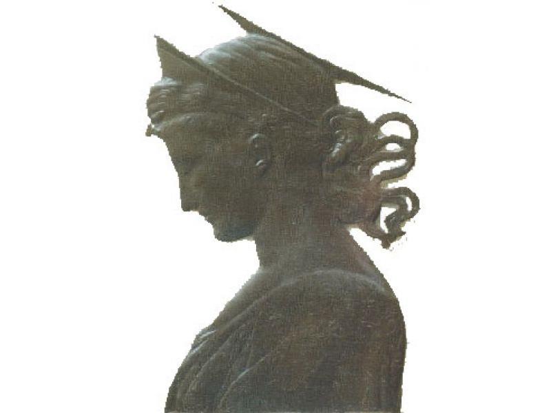Santa Cecilia (da Donatello), bassorilievo in cera, cm. 20,5
