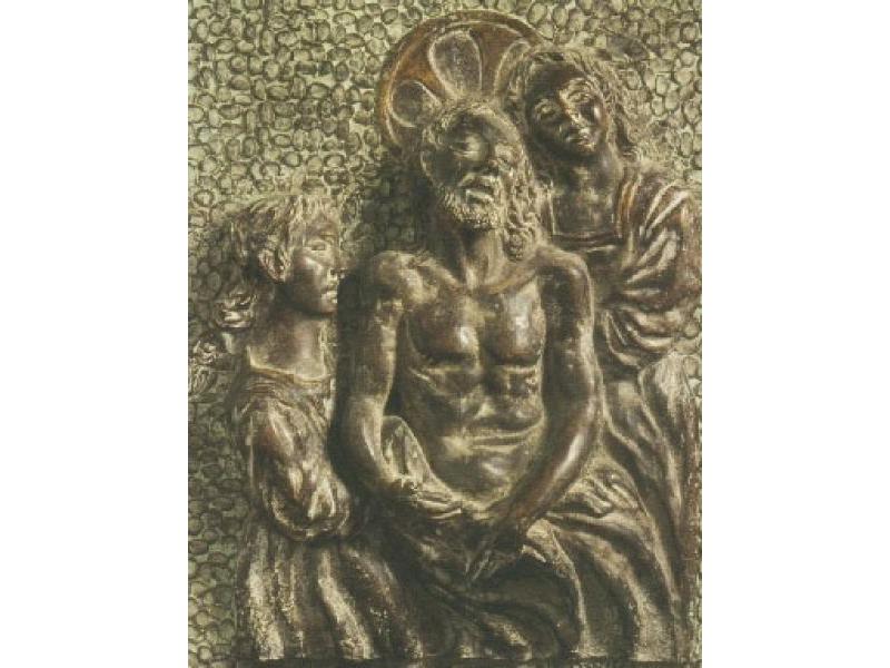 Cristo in Pietà, bassorilievo in terracotta, cm. 55