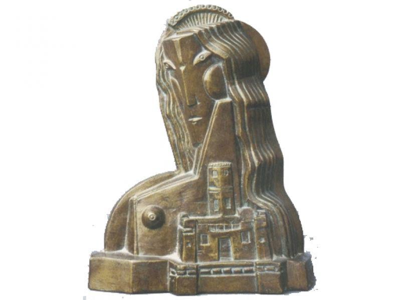 Donna con pettine, 1936, terracotta patina bronzo, cm. 35,5