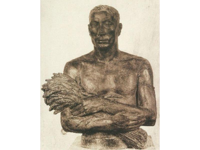 Il nostro grano, 1931, terracotta patina bronzo, (Ub.Ign.)
