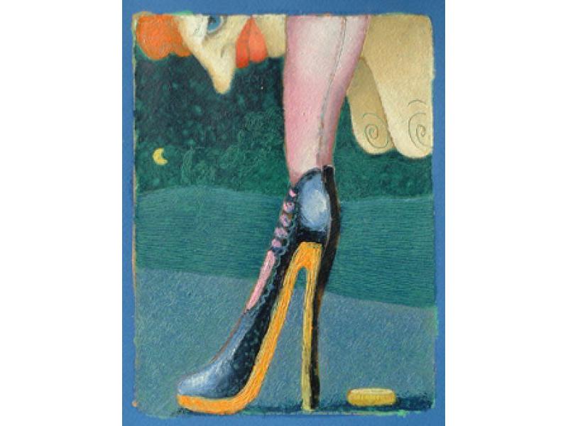 La monetina - olio su cartoncino 2000