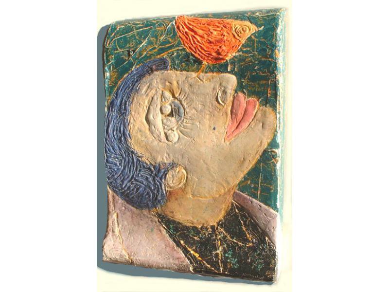 Accattamori - encausto su legno cm.30x42 h.max cm.7