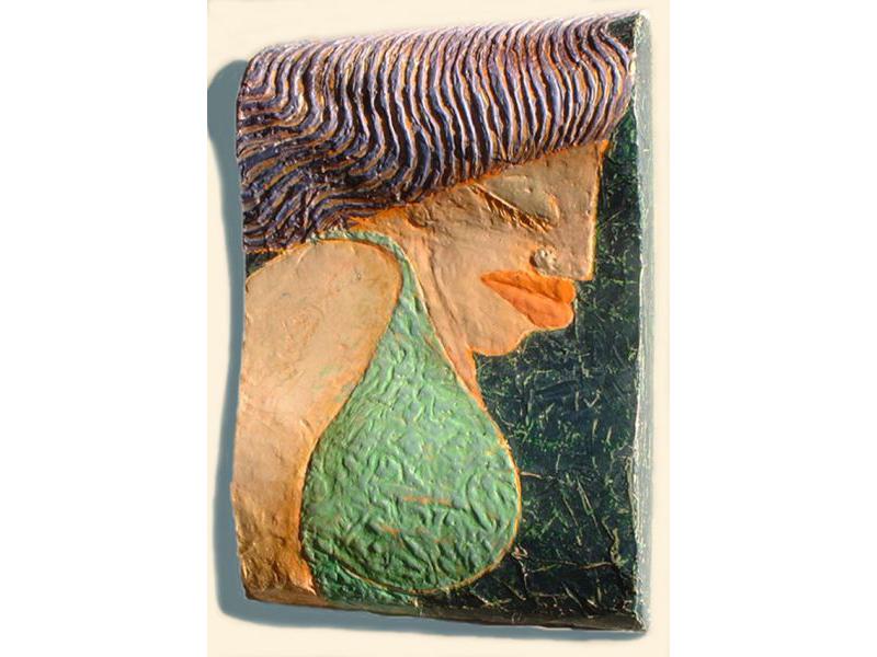 Amalia-encausto su legno cm.30x42 h max cm.7