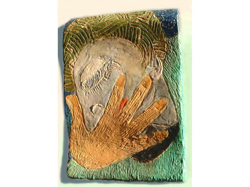 Volpino - encausto su legno cm.30x42 h max cm.7