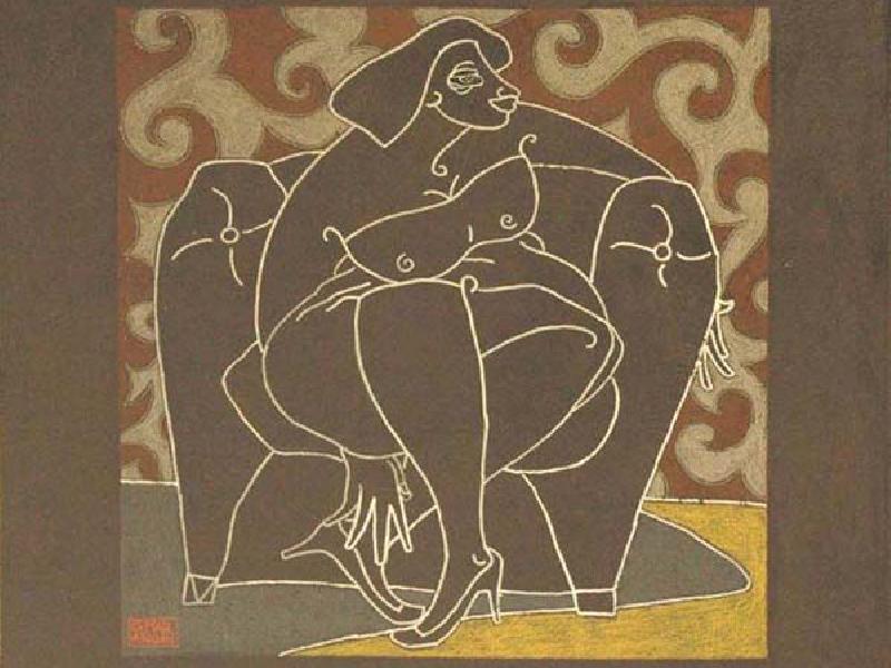 Emi - dipinto cm40x40 su scatola cm55x55