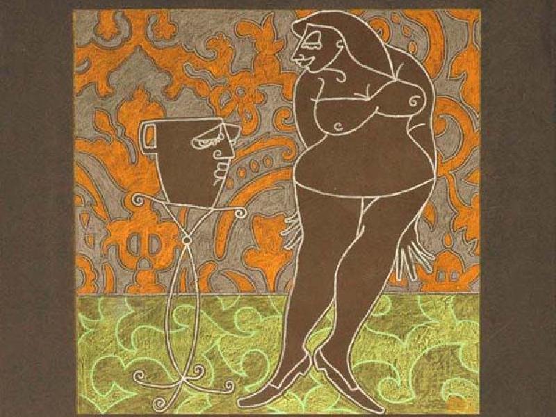Pandora - dipinto cm40x40 su scatola cm55x55