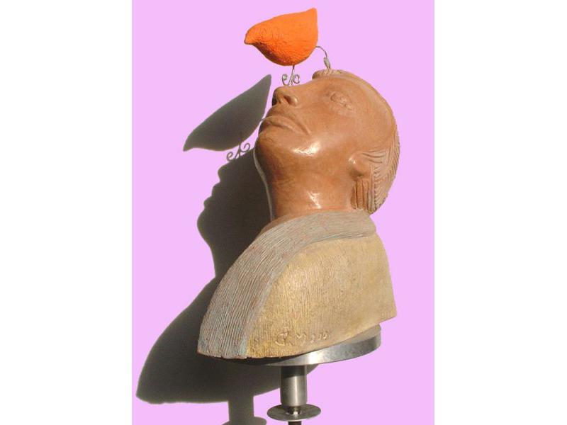 4 un lonfo terracotta e argento h.cm55