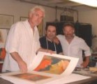 Con lo stampatore Filippo Becattini e il gallerista Fabio Fornaciai