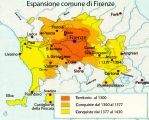 Espansione dei territori fiorentini dal 1300 al 1430