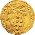 Moneta d'oro di Clemente VII (fronte)