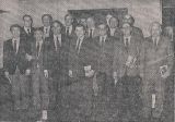 Foto di gruppo per le vecchie glorie nerazzurre:da sinistra in prima fila Brighenti,Lorenzi,il presidente Pellegrini,Nyers,Fattori,Achilli,Franzosi.In seconda fila:Nesti,Blason,Armano,Giacomazzi,Padulazzi,Passalacqua,Giovannini.