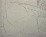 Bambino che dorme 1990 graffito cm 40x60