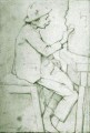 1903. Giovane operaio della manifattura di Signa, Signa, disegno a matita 8x12