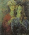 Madre e figlia, 1977. Tecnica mista, 95x70