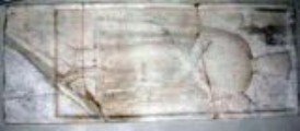 Lastra sepolcrale di Agnolo Pandolfini, (tolta dal pavimento della chiesa di San Martino a Gangalandi per restauri nel 1891) fatta preparare da lui stesso nel 1420. (Attualmente si trova alla destra dell'altare dei conti Gangalandi)