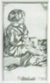 Bimba seduta,1926,<br> matita su carta, mm. 150x85