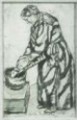 Nonna Carlotta che lava,1918,<br> matita su carta, mm. 170x110