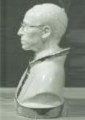 Busto di Pio XII, 1950, cm.15, ceramica invetriata policromata