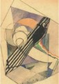 Aereo + fascio littorio, 1933,<br> tecnica mista su carta, mm. 215x152